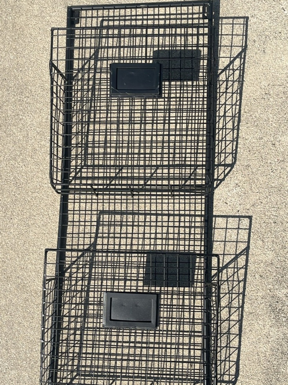 Vertical metal shelves
